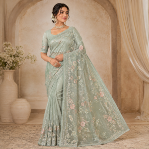 DESIGNER WEAR SAREE- Green