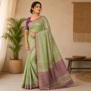 HANDLOOM SAREES-Light Green